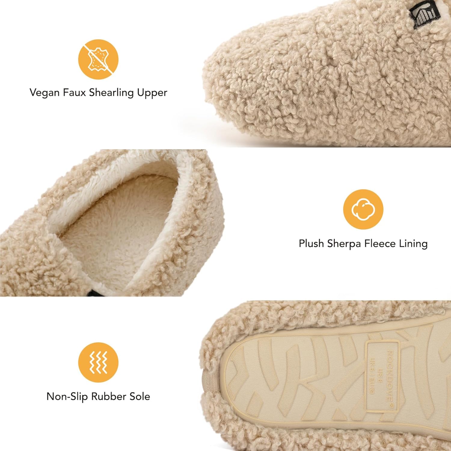 RockDove Women's Faux Shearling Closed Back Slipper with Memory Foam