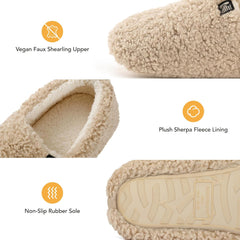 RockDove Women's Faux Shearling Closed Back Slipper with Memory Foam
